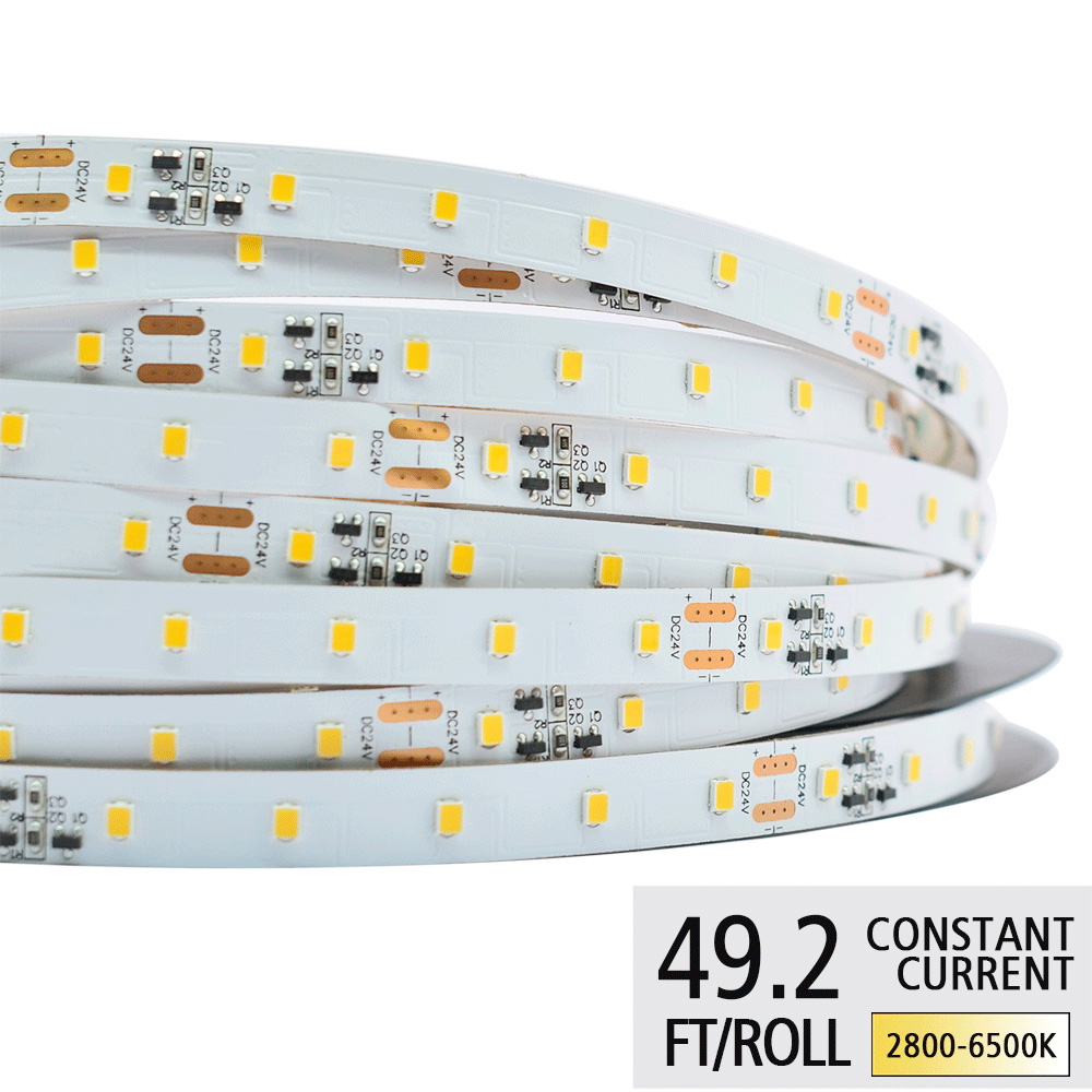 DC24V 2835SMD 95 CRI LED Tape Light - White Constant Current LED Lights - 274Lumens/Ft - 32.8 to 65.6Ft Optional
